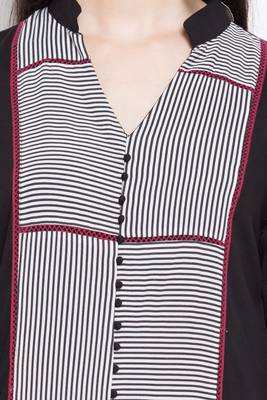 Black Printed Georgette Stitched Long Kurti 6