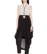 Black Plain Georgette Stitched Long Kurti