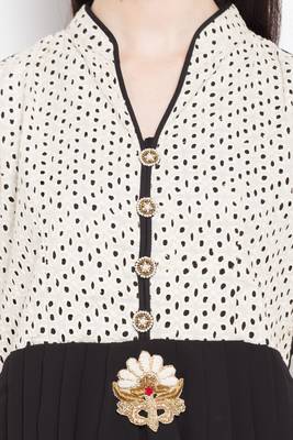 Black Plain Georgette Stitched Long Kurti 6