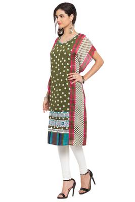 Green   Printed Georgette Stitched Long Kurti 3
