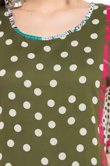 Green   Printed Georgette Stitched Long Kurti