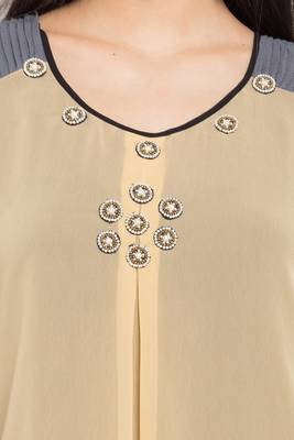 Brown Plain Georgette Stitched Long Kurti 10