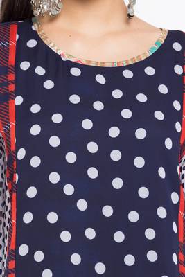 Blue   Printed Georgette Stitched Long Kurti 10
