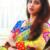 Royal blue Georgette & Net combo stone worked saree in yellow pallu-SR6047