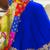 Royal blue Georgette & Net combo stone worked saree in yellow pallu-SR6047