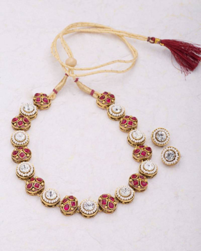 Gold Pearl Necklace Sets