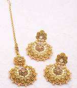 Gold Pearl Maang Tikka