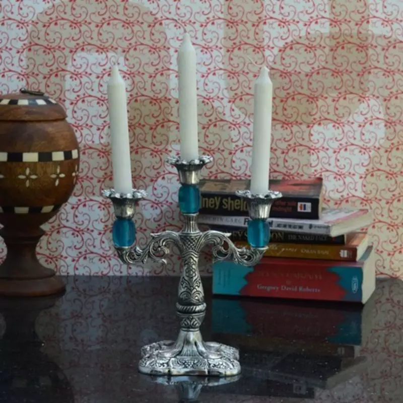 Decorative Sky Blue Candle stand