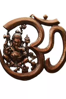 Metal wall hanging of Lord Ganesha with Om