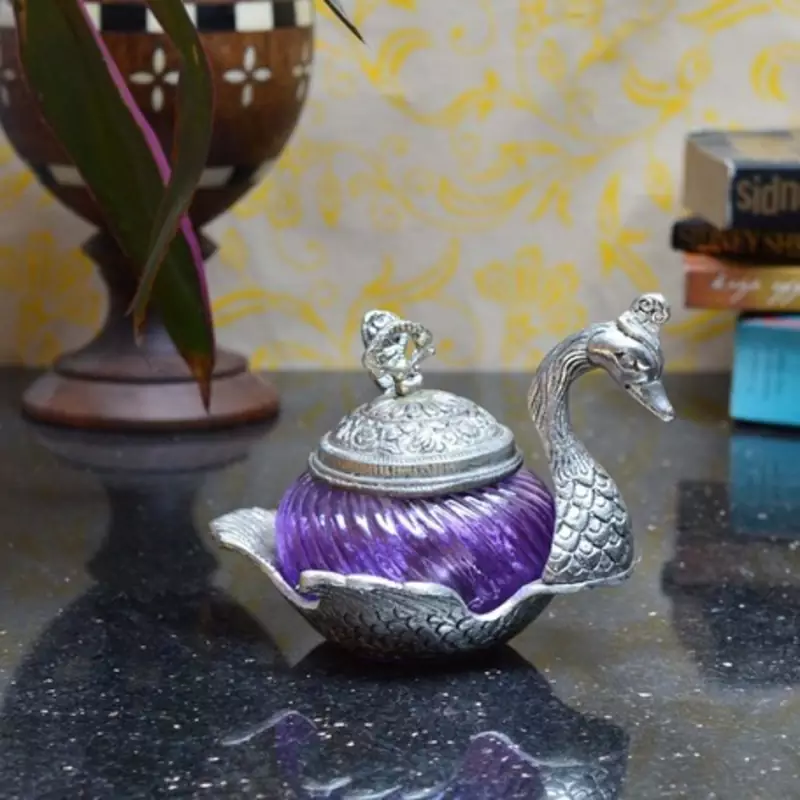 Purple Crystal Mouth Freshner Container with 1 Spoon