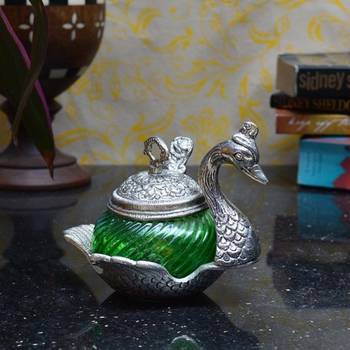 Green Crystal Mouth Freshner Container with 1 Spoon 1
