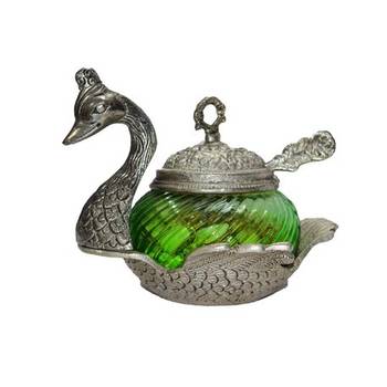 Green Crystal Mouth Freshner Container with 1 Spoon 2