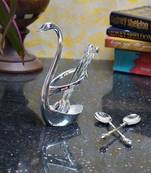 White Metal Swan Spoon Holder (Set of 4 Spoons)