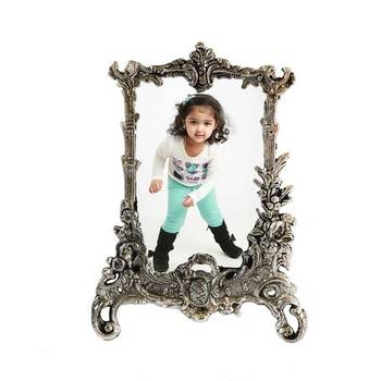 Antique Finish White Metal Rectangular Photo Frame 2