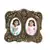 Antique Finish White Metal Round Photo Frame for 2 Photos