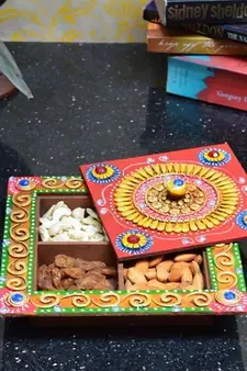 Papier-Mache Dry Fruit Box (without Dry Fruits)