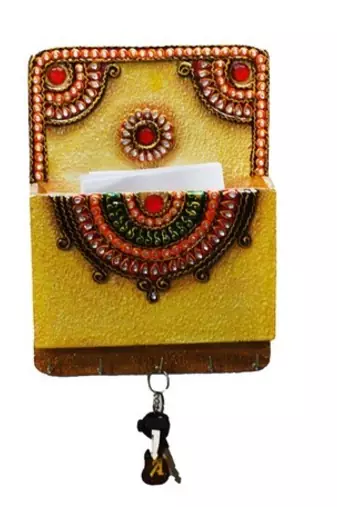 Papier-Mache Key Holder with Mail Organizer