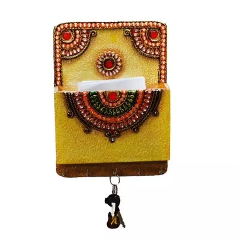Papier-Mache Key Holder with Mail Organizer