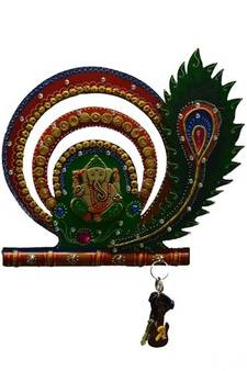 Lord Ganesha with Mor Pankh Key Holder
