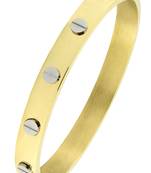 Cartier 18K Goldrhodium 316L Surgical Stainless Steel Openable Kada Bangle Bracelet For Boys Men