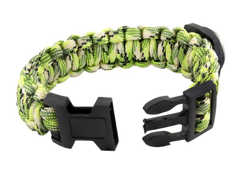 Black Compass Neon Green White Outdoor Camping Adventure Compass Wrist Band Bracelet For Boys Men