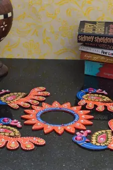 Decorative Floor Rangoli -Dancing Peacocks