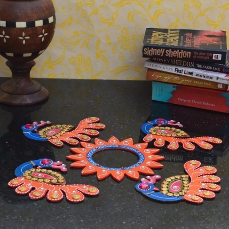Decorative Floor Rangoli -Dancing Peacocks