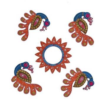 Decorative Floor Rangoli -Dancing Peacocks 2