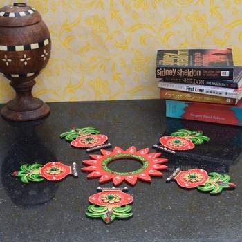 Decorative Floor Rangoli - Kalash Design 1