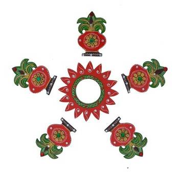 Decorative Floor Rangoli - Kalash Design 2