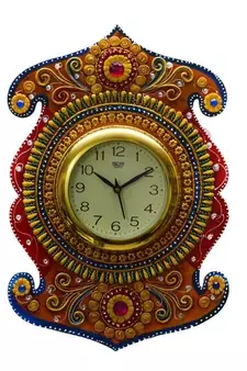 Kundan Studded Wall Clock