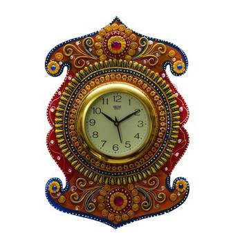 Kundan Studded Wall Clock 2