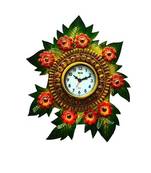 Papier-Mache Floral Wall Clock