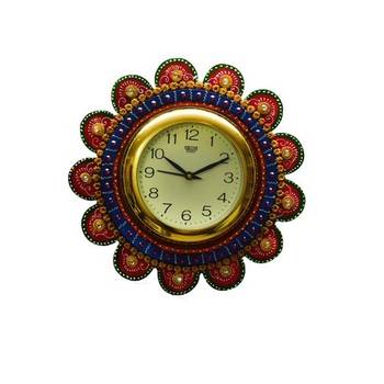 Papier-Mache Round Wall Clock 1