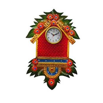 Papier-Mache Wall Clock Hut Design 2