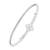 Square American Diamond CZ Silver Openable Kada Bangle Bracelet For Girls Women