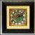 Garnished Peocock Design Marble Wall Clock with LED and Wooden Frame