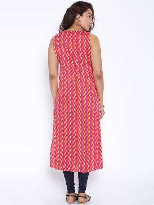 Rani pink printed cotton stitched kurtas and kurtis 3