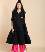 Black printed cotton kurtas and kurtis