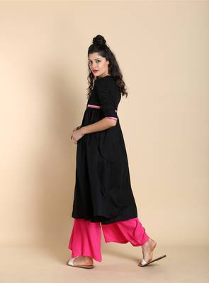 Black printed cotton kurtas and kurtis 3
