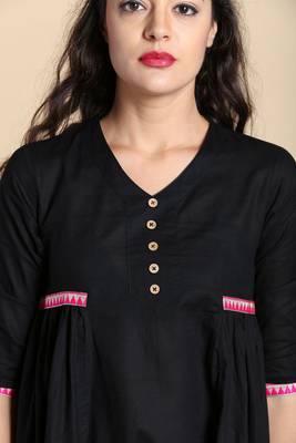 Black printed cotton kurtas and kurtis 5