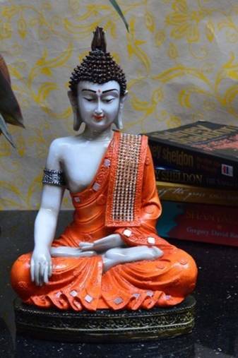Fiber Meditating Buddha - Orange