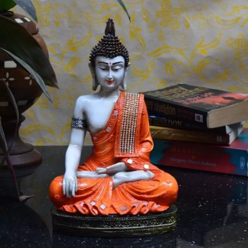 Fiber Meditating Buddha - Orange