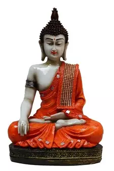 Fiber Meditating Buddha - Orange
