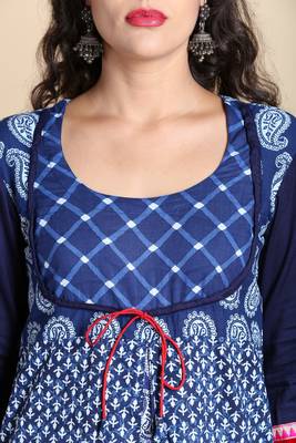 Indigo printed cotton kurtas-and-kurtis 5