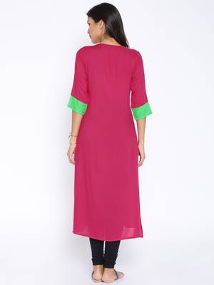 Pink printed cotton kurtas-and-kurtis 4