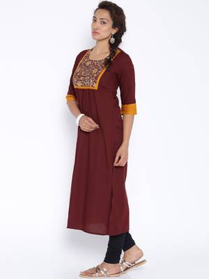 Brown printed cotton kurti 2