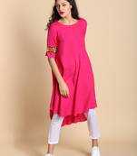 Pink printed cotton kurtas and kurtis