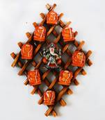Wooden Wall hanging with 9 variants of Lord Ganesha