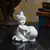 Pure White Statue of Laddu Gopal having Makhan